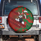 South Sydney Rabbitohs Rugby Spare Tire Cover Fierce Mascot Geometric Tribal Art