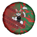 South Sydney Rabbitohs Rugby Spare Tire Cover Fierce Mascot Geometric Tribal Art