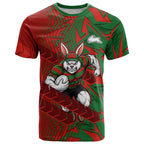 South Sydney Rabbitohs Rugby T Shirt Fierce Mascot Geometric Tribal Art