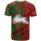 South Sydney Rabbitohs Rugby T Shirt Fierce Mascot Geometric Tribal Art