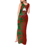 South Sydney Rabbitohs Rugby Tank Maxi Dress Fierce Mascot Geometric Tribal Art