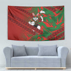 South Sydney Rabbitohs Rugby Tapestry Fierce Mascot Geometric Tribal Art