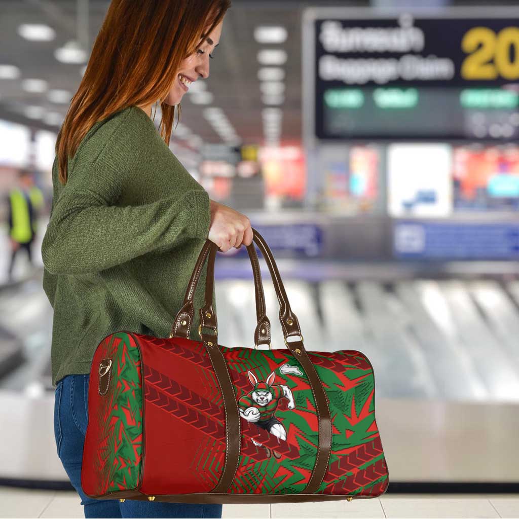 South Sydney Rabbitohs Rugby Travel Bag Fierce Mascot Geometric Tribal Art