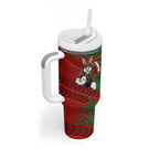 South Sydney Rabbitohs Rugby Tumbler With Handle Fierce Mascot Geometric Tribal Art
