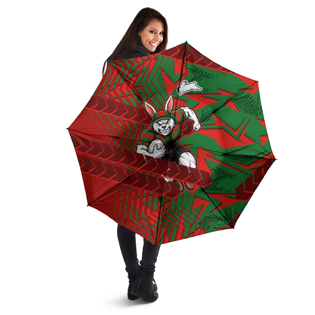 South Sydney Rabbitohs Rugby Umbrella Fierce Mascot Geometric Tribal Art