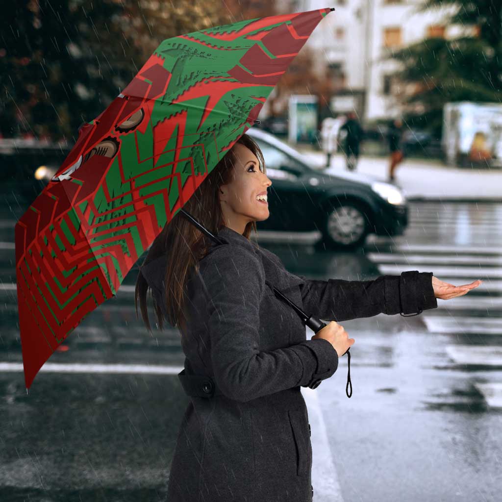 South Sydney Rabbitohs Rugby Umbrella Fierce Mascot Geometric Tribal Art