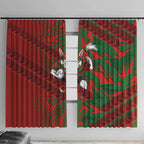 South Sydney Rabbitohs Rugby Window Curtain Fierce Mascot Geometric Tribal Art