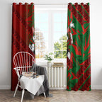 South Sydney Rabbitohs Rugby Window Curtain Fierce Mascot Geometric Tribal Art