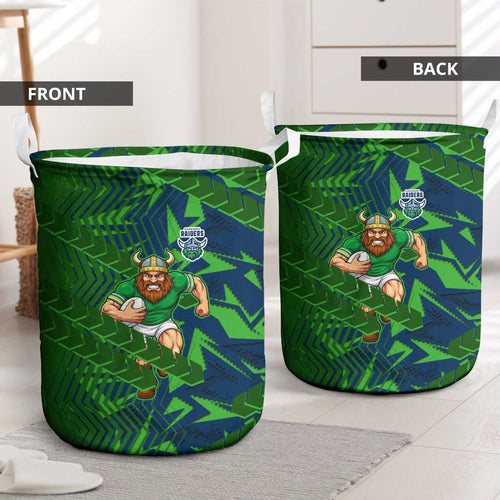 Canberra Raiders Rugby Laundry Basket Fierce Mascot Geometric Tribal Art
