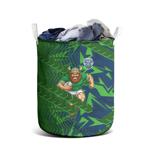 Canberra Raiders Rugby Laundry Basket Fierce Mascot Geometric Tribal Art