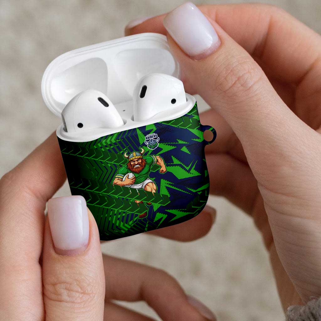 Canberra Raiders Rugby AirPods Case Fierce Mascot Geometric Tribal Art