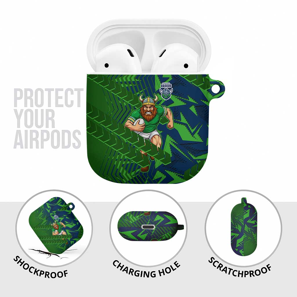 Canberra Raiders Rugby AirPods Case Fierce Mascot Geometric Tribal Art