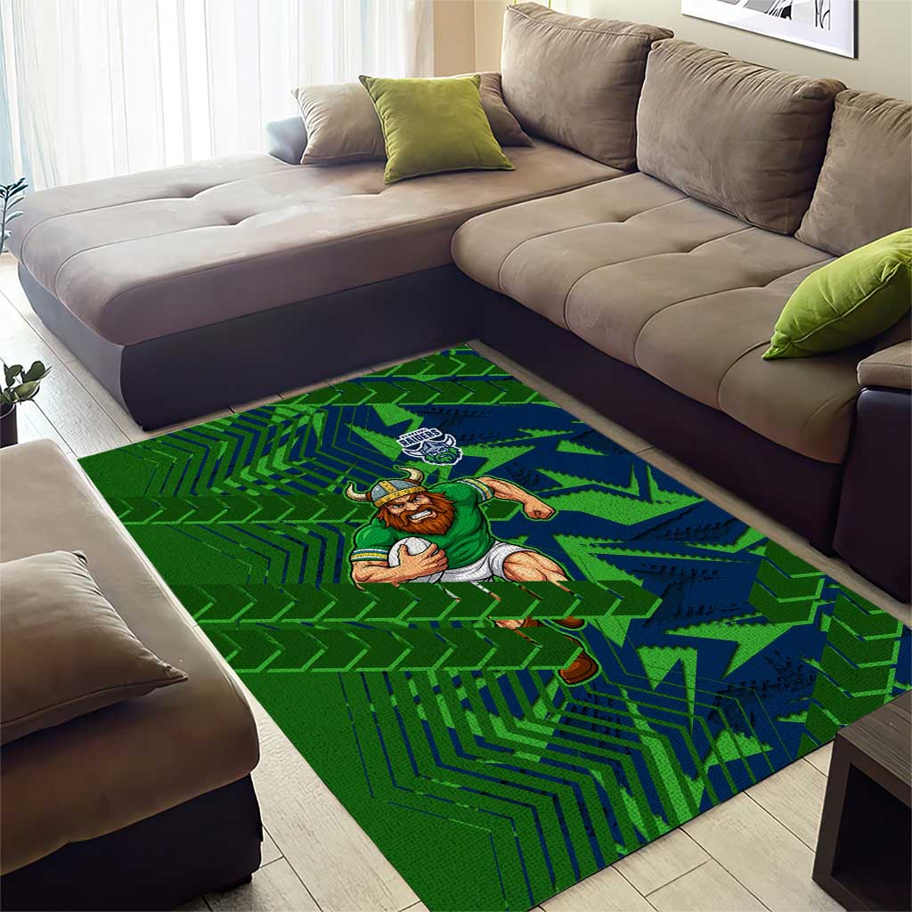Canberra Raiders Rugby Area Rug Fierce Mascot Geometric Tribal Art