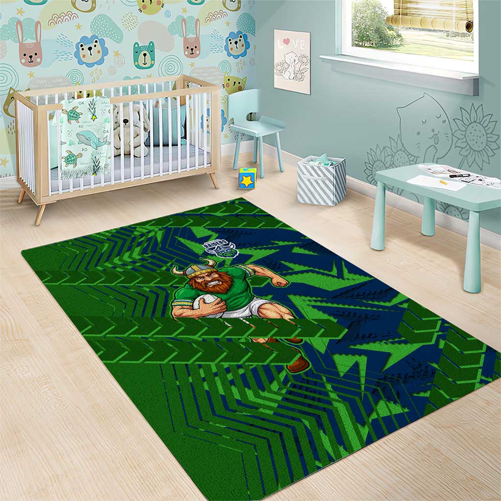 Canberra Raiders Rugby Area Rug Fierce Mascot Geometric Tribal Art