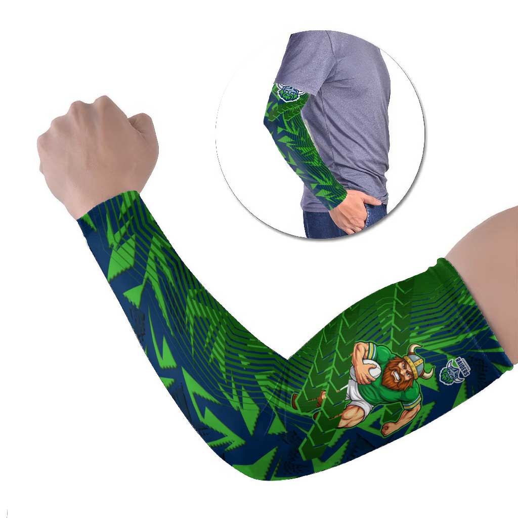 Canberra Raiders Rugby Arm Sleeves Fierce Mascot Geometric Tribal Art