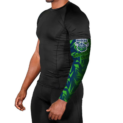 Canberra Raiders Rugby Arm Sleeves Fierce Mascot Geometric Tribal Art