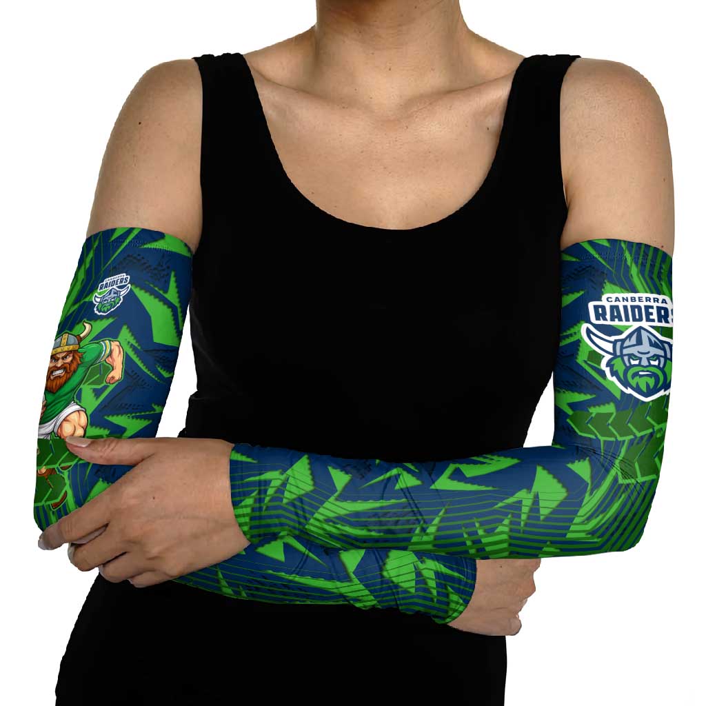 Canberra Raiders Rugby Arm Sleeves Fierce Mascot Geometric Tribal Art