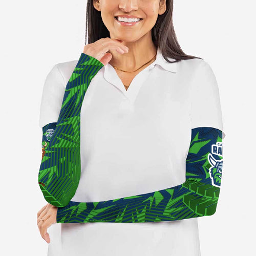 Canberra Raiders Rugby Arm Sleeves Fierce Mascot Geometric Tribal Art