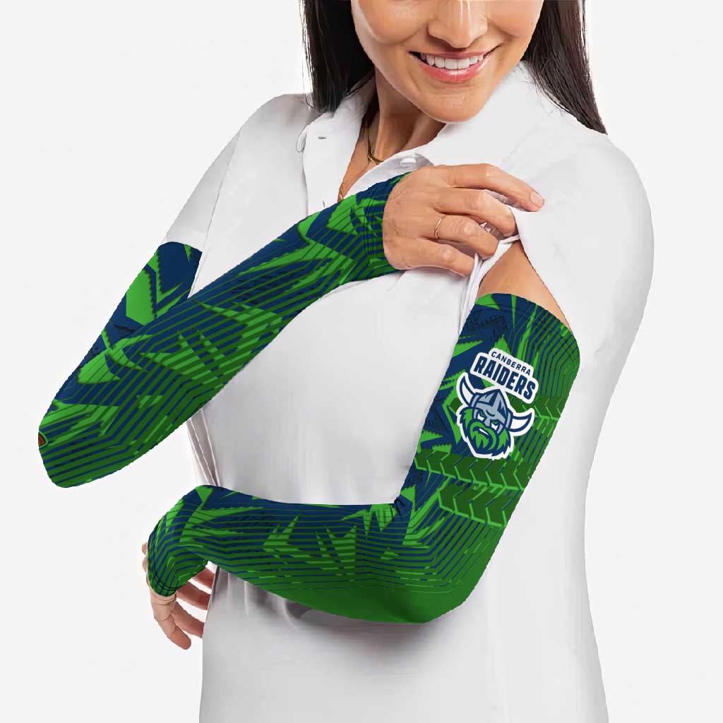 Canberra Raiders Rugby Arm Sleeves Fierce Mascot Geometric Tribal Art