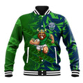 Canberra Raiders Rugby Baseball Jacket Fierce Mascot Geometric Tribal Art