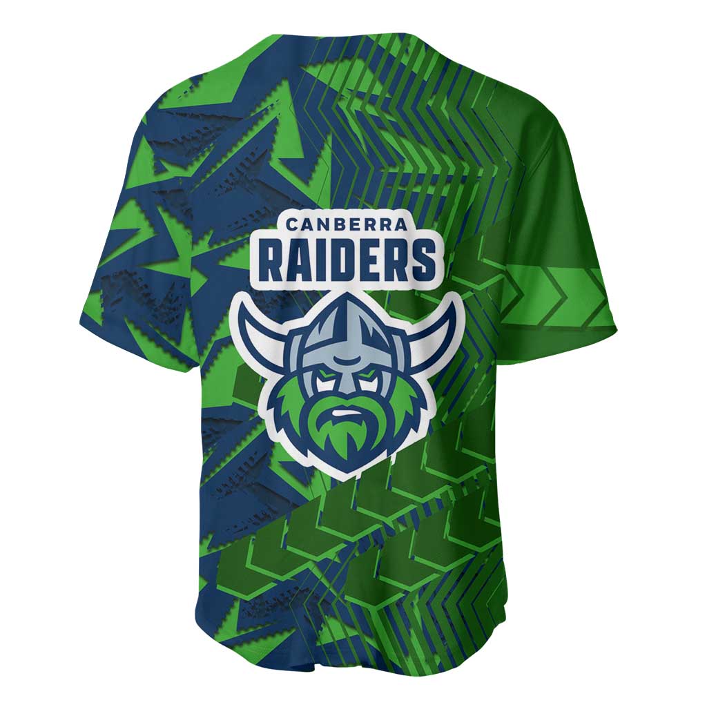 Canberra Raiders Rugby Baseball Jersey Fierce Mascot Geometric Tribal Art
