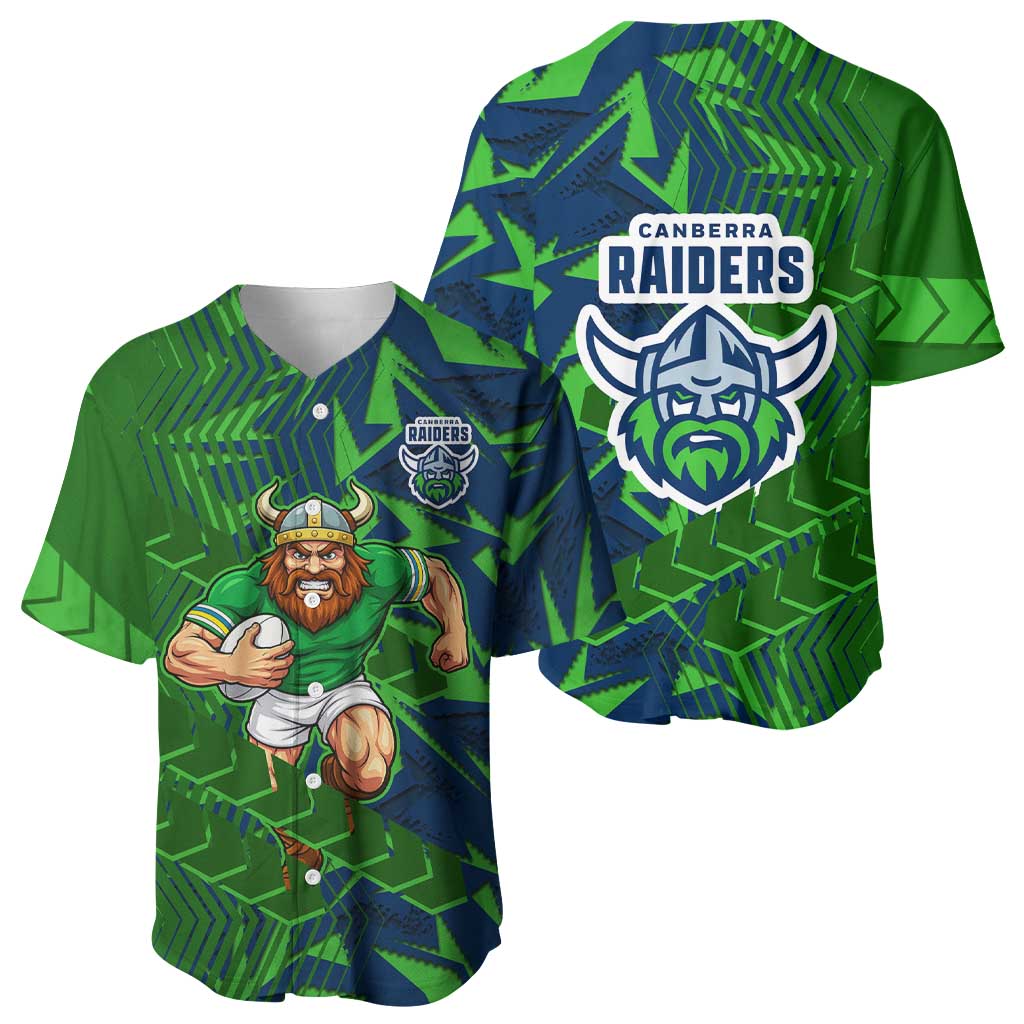 Canberra Raiders Rugby Baseball Jersey Fierce Mascot Geometric Tribal Art