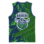 Canberra Raiders Rugby Basketball Jersey Fierce Mascot Geometric Tribal Art