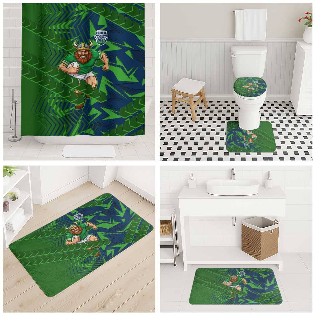 Canberra Raiders Rugby Bathroom Set Fierce Mascot Geometric Tribal Art