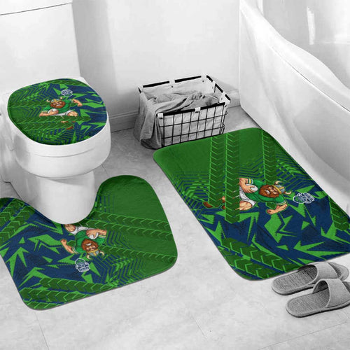 Canberra Raiders Rugby Bathroom Set Fierce Mascot Geometric Tribal Art