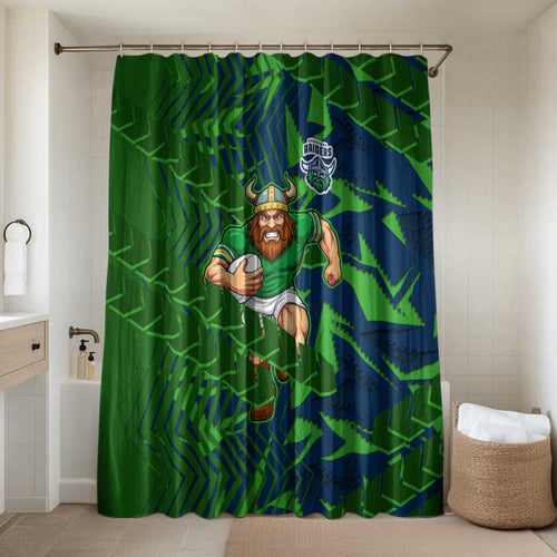 Canberra Raiders Rugby Bathroom Set Fierce Mascot Geometric Tribal Art
