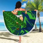 Canberra Raiders Rugby Beach Blanket Fierce Mascot Geometric Tribal Art