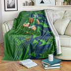 Canberra Raiders Rugby Blanket Fierce Mascot Geometric Tribal Art