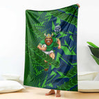 Canberra Raiders Rugby Blanket Fierce Mascot Geometric Tribal Art