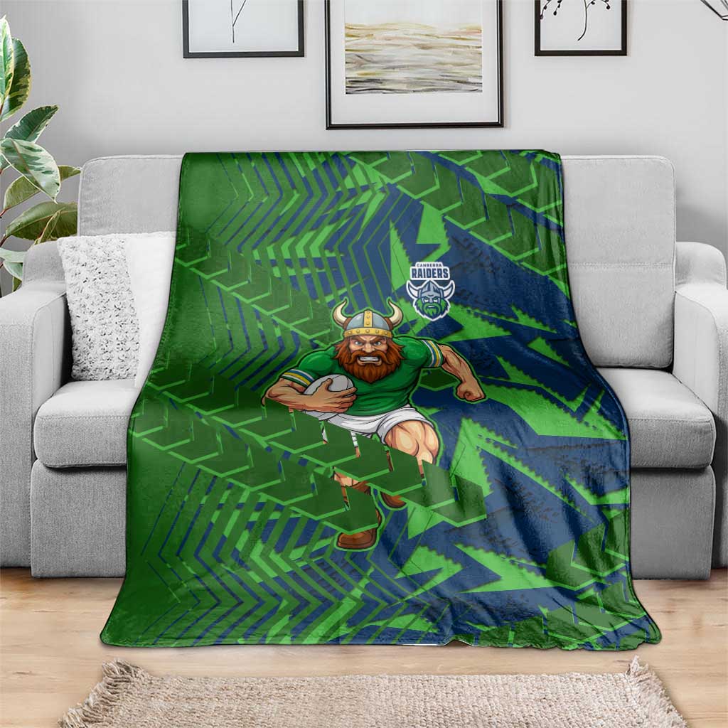 Canberra Raiders Rugby Blanket Fierce Mascot Geometric Tribal Art