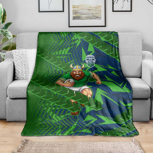 Canberra Raiders Rugby Blanket Fierce Mascot Geometric Tribal Art