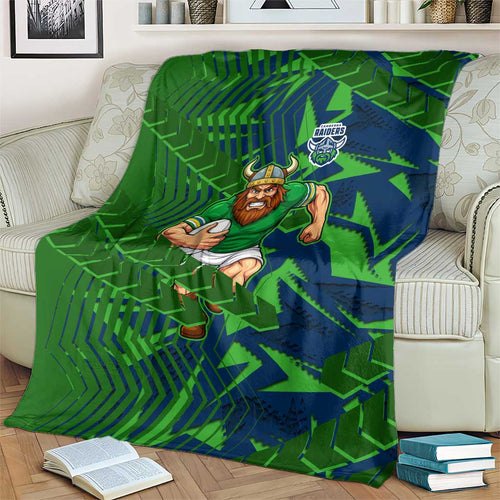 Canberra Raiders Rugby Blanket Fierce Mascot Geometric Tribal Art