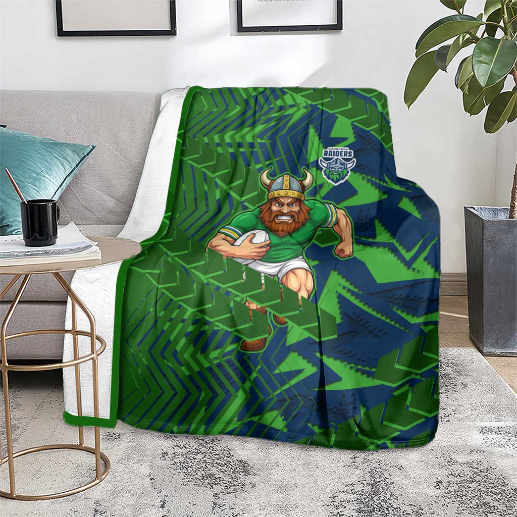 Canberra Raiders Rugby Blanket Fierce Mascot Geometric Tribal Art