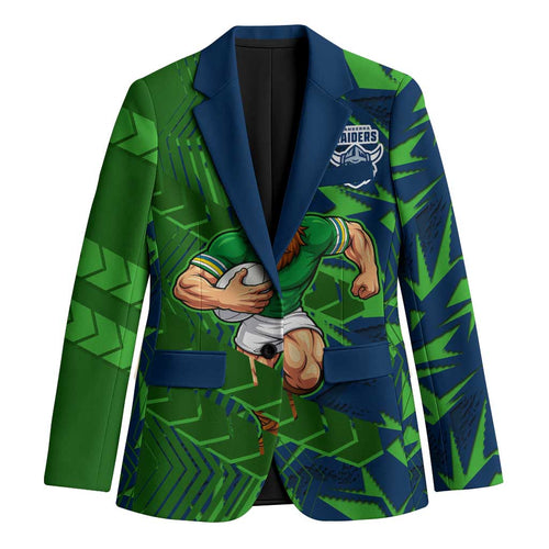 Canberra Raiders Rugby Blazer Fierce Mascot Geometric Tribal Art