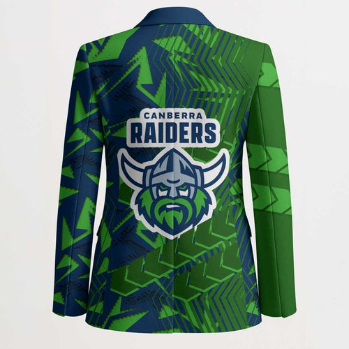 Canberra Raiders Rugby Blazer Fierce Mascot Geometric Tribal Art