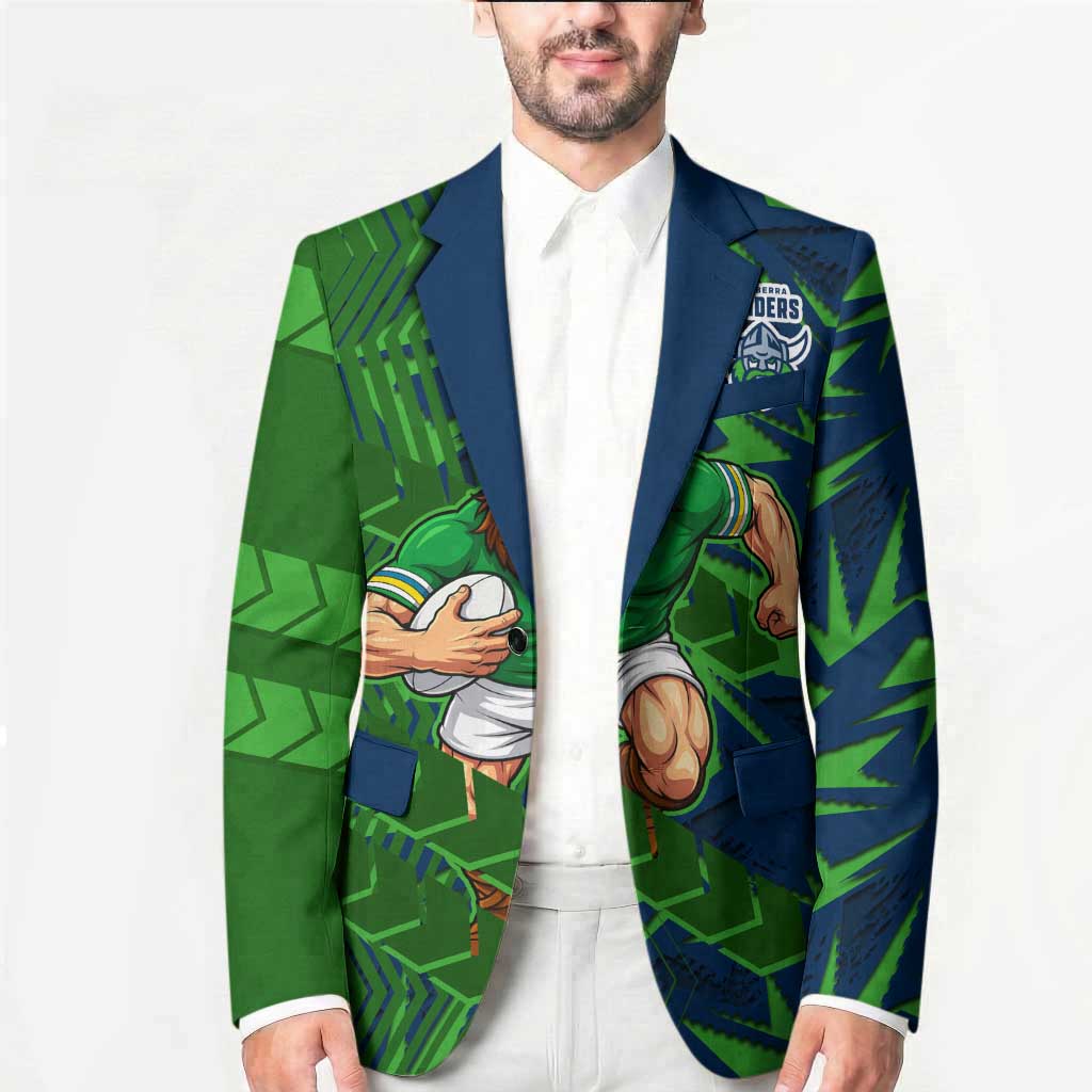 Canberra Raiders Rugby Blazer Fierce Mascot Geometric Tribal Art