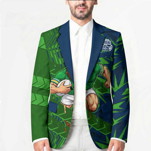 Canberra Raiders Rugby Blazer Fierce Mascot Geometric Tribal Art