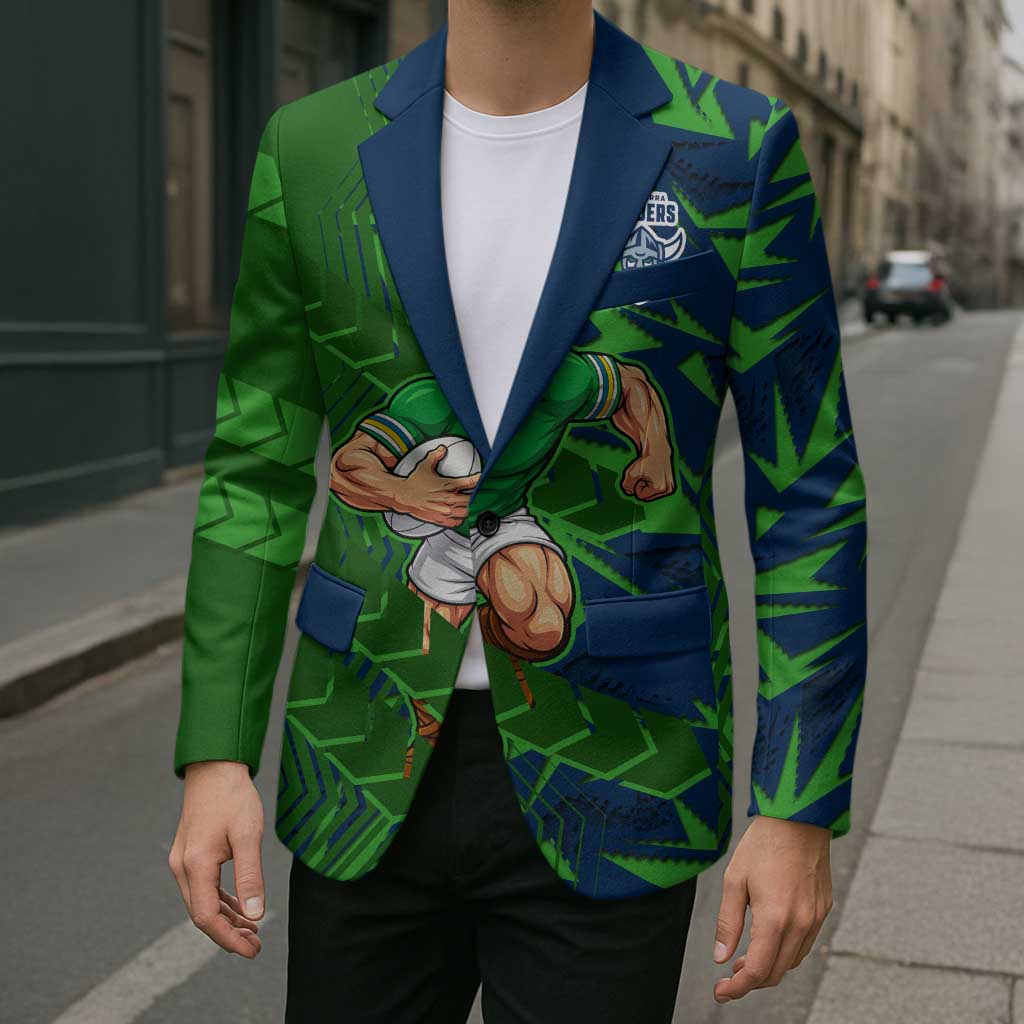 Canberra Raiders Rugby Blazer Fierce Mascot Geometric Tribal Art