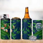 Canberra Raiders Rugby 4 in 1 Can Cooler Tumbler Fierce Mascot Geometric Tribal Art