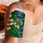 Canberra Raiders Rugby 4 in 1 Can Cooler Tumbler Fierce Mascot Geometric Tribal Art