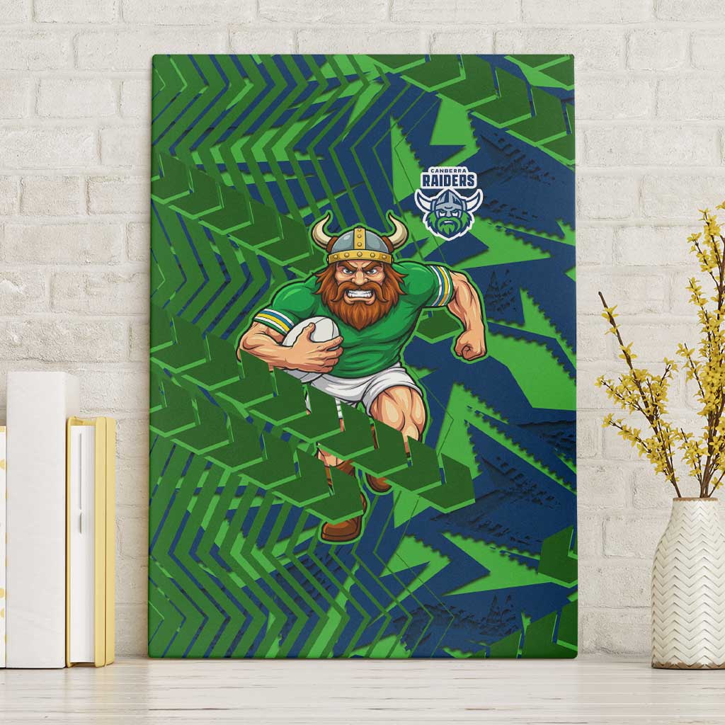 Canberra Raiders Rugby Canvas Wall Art Fierce Mascot Geometric Tribal Art