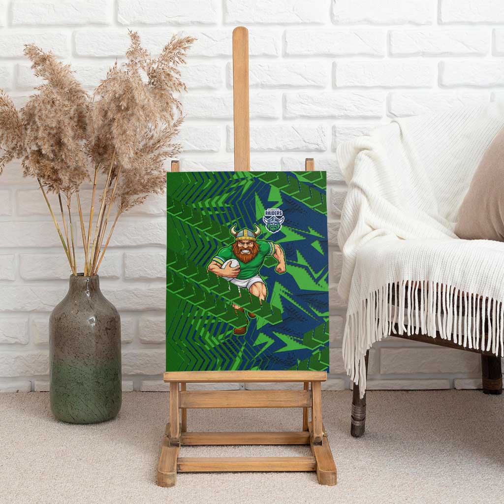 Canberra Raiders Rugby Canvas Wall Art Fierce Mascot Geometric Tribal Art