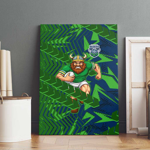 Canberra Raiders Rugby Canvas Wall Art Fierce Mascot Geometric Tribal Art