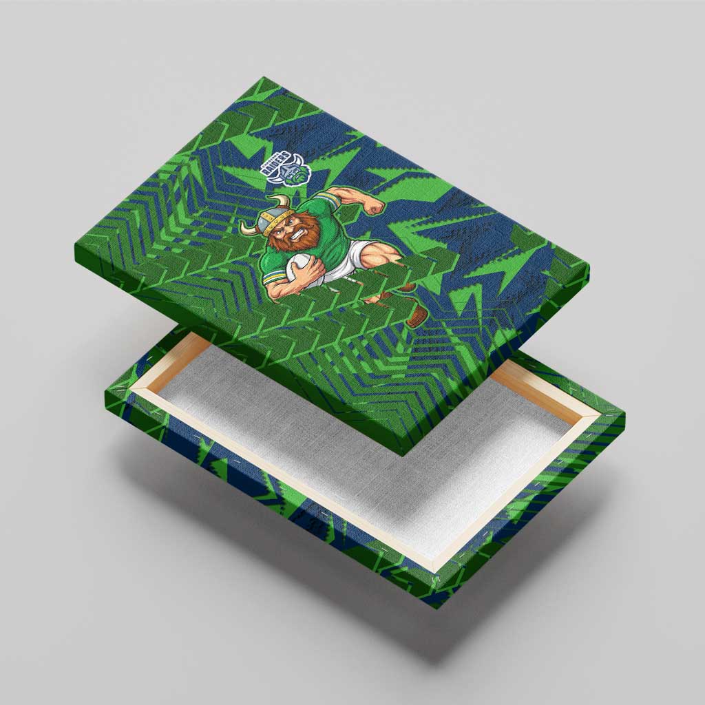 Canberra Raiders Rugby Canvas Wall Art Fierce Mascot Geometric Tribal Art
