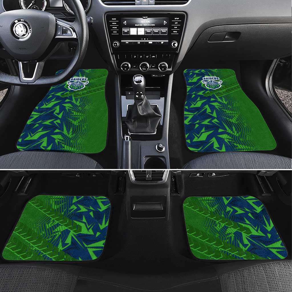 Canberra Raiders Rugby Car Mats Fierce Mascot Geometric Tribal Art