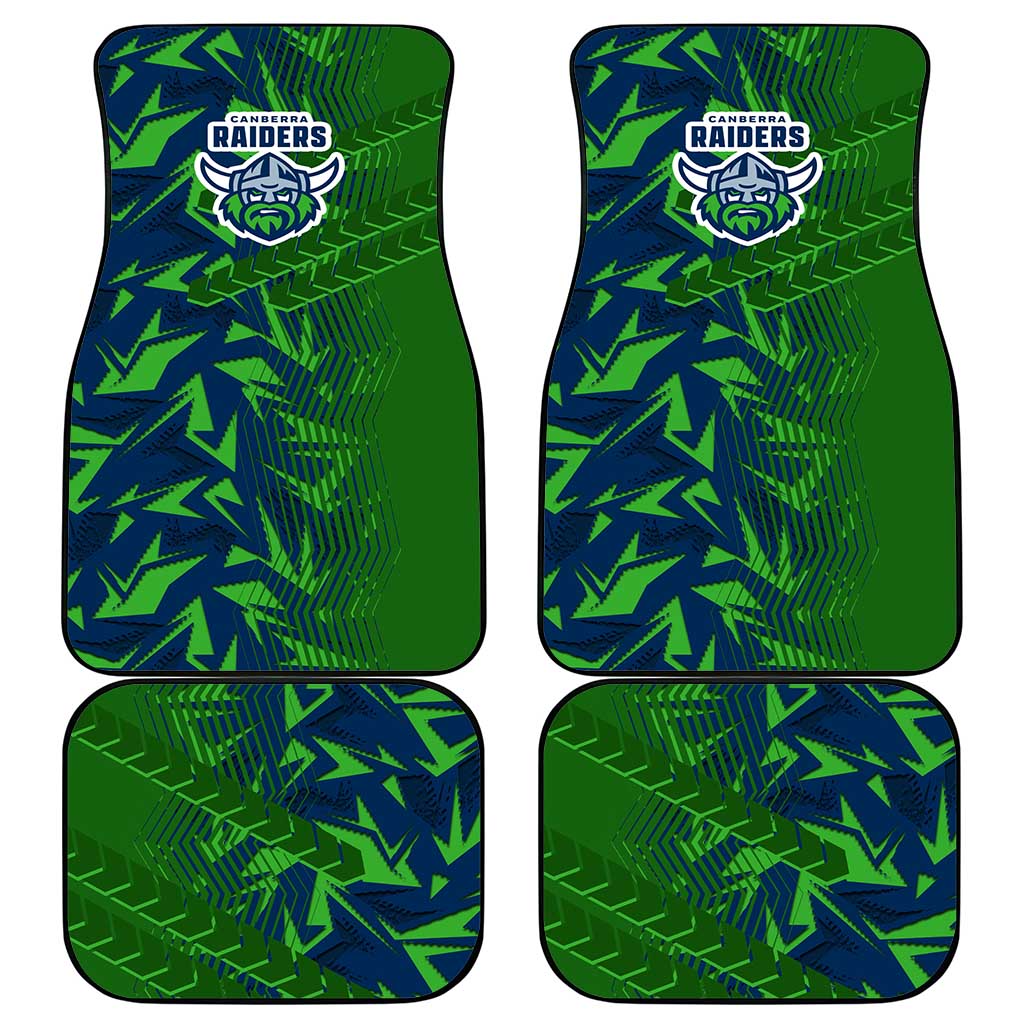 Canberra Raiders Rugby Car Mats Fierce Mascot Geometric Tribal Art